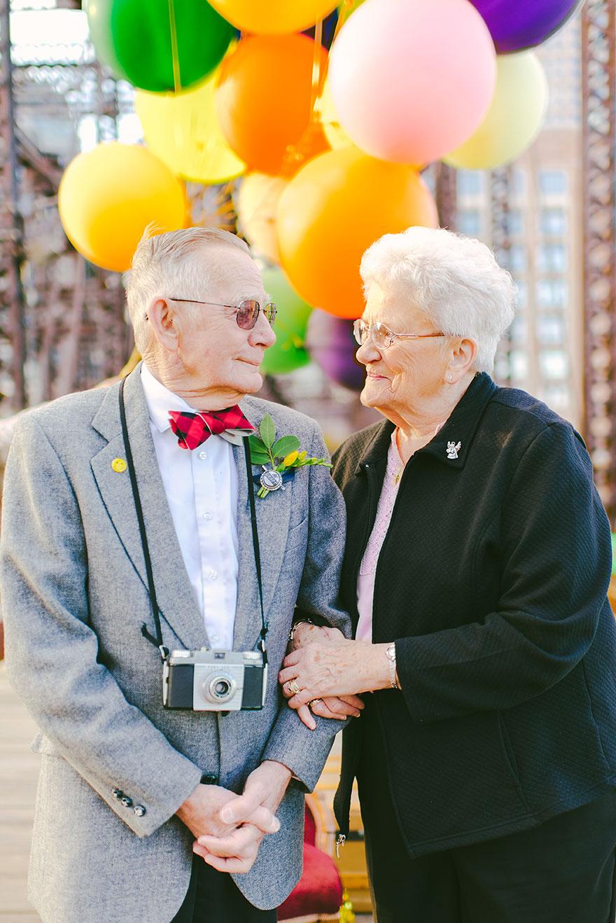 "Up" Inspired 61st Anniversary Wedding Photos